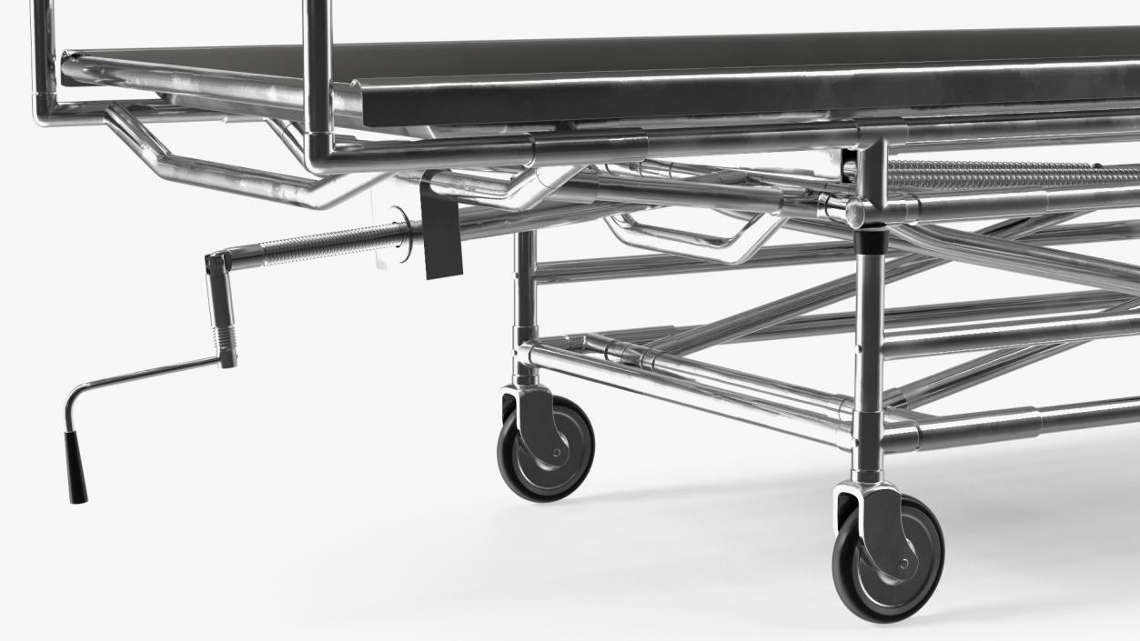 3D model Covered Mortuary Gurney Rigged