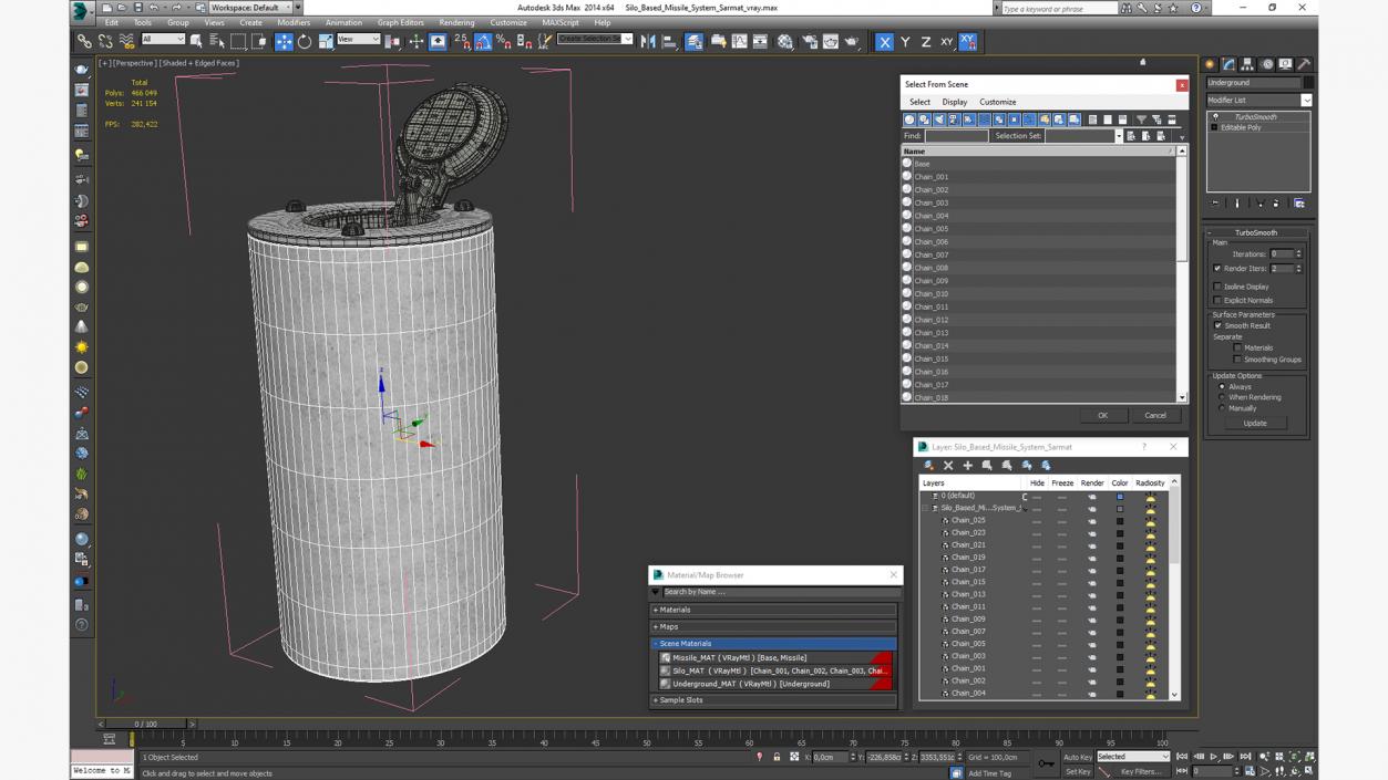 Silo Based Missile System Sarmat 3D