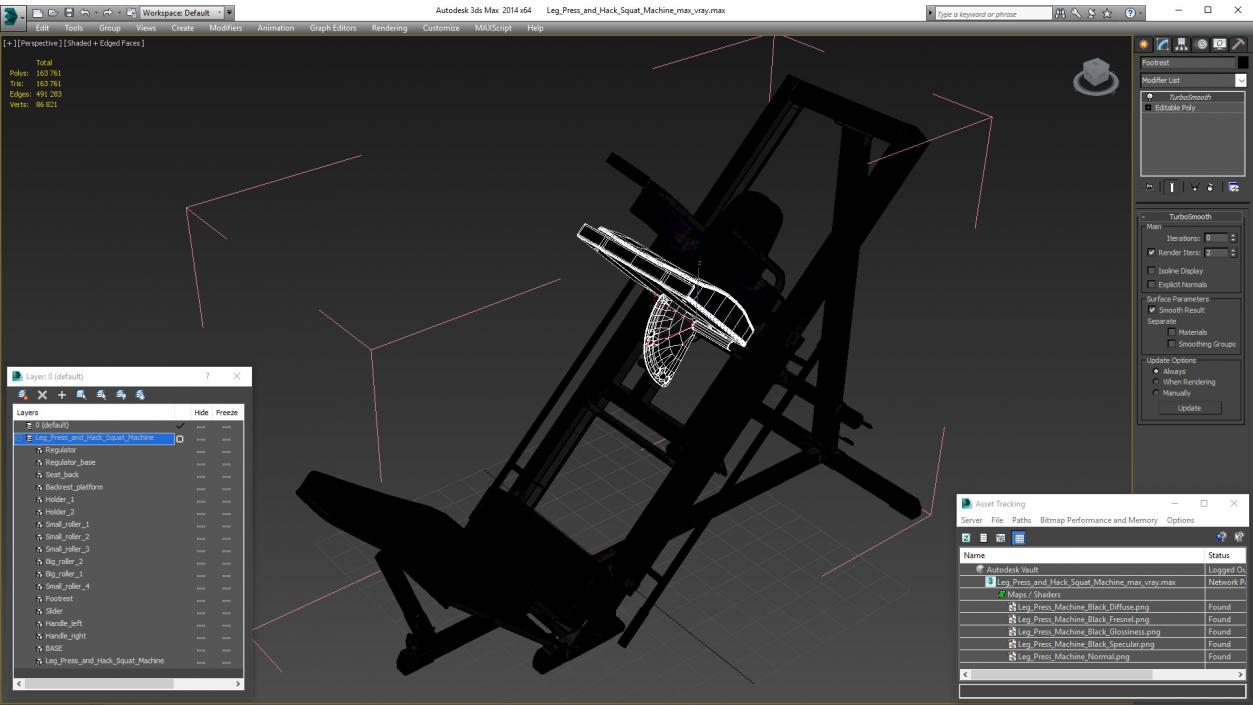 Leg Press and Hack Squat Machine 3D