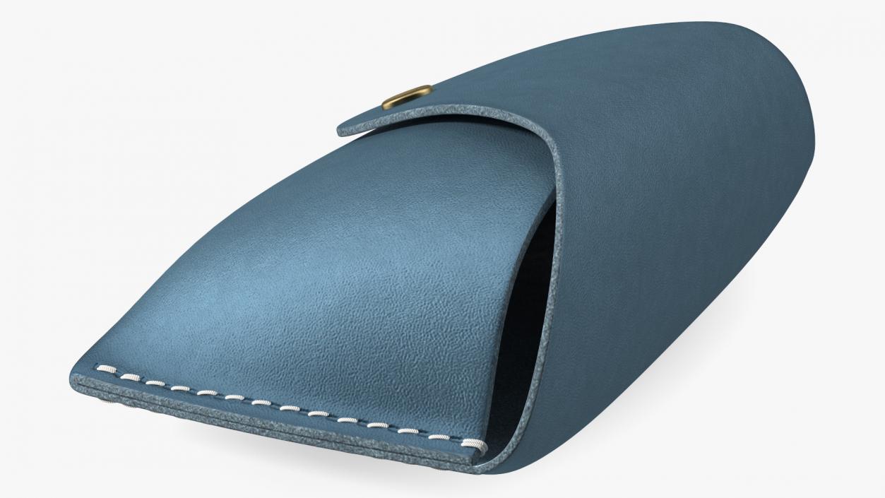 3D model Leather Sunglasses Case Closed Blue