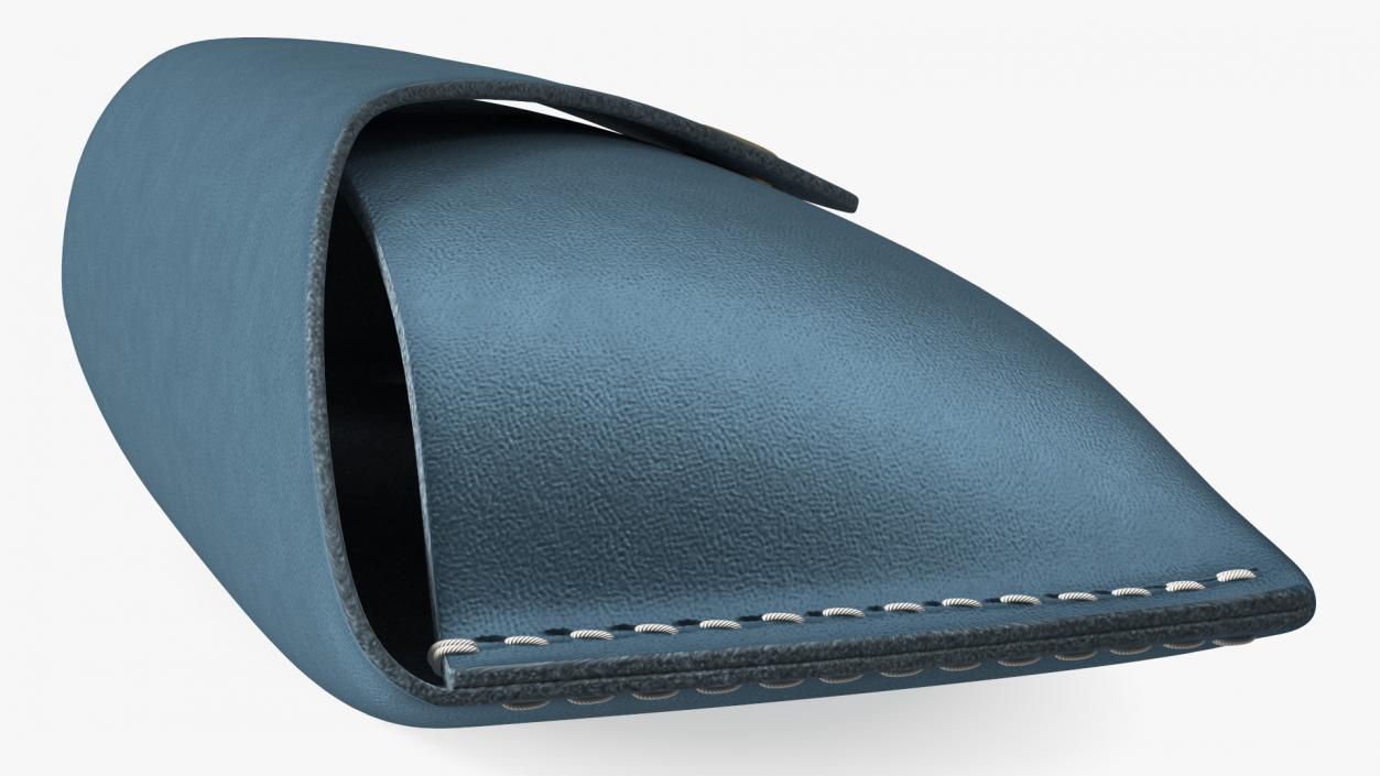 3D model Leather Sunglasses Case Closed Blue