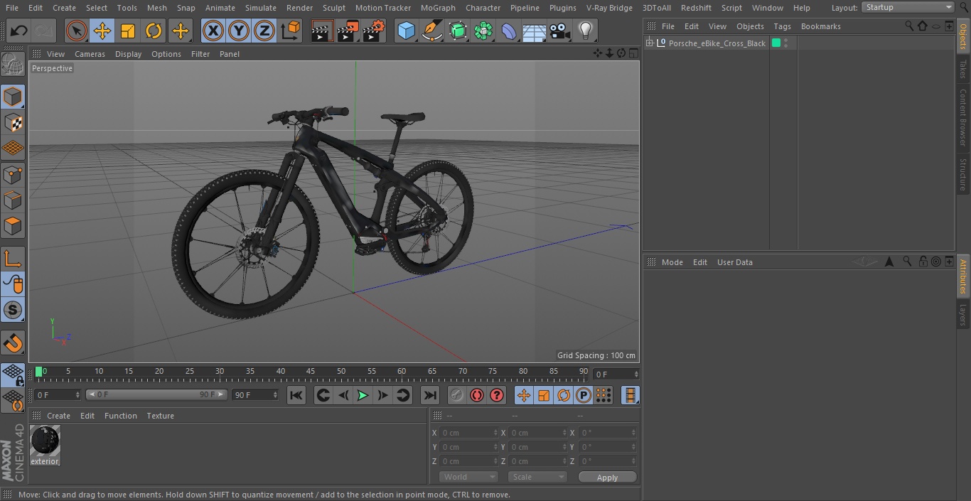 3D model Porsche eBike Cross Black