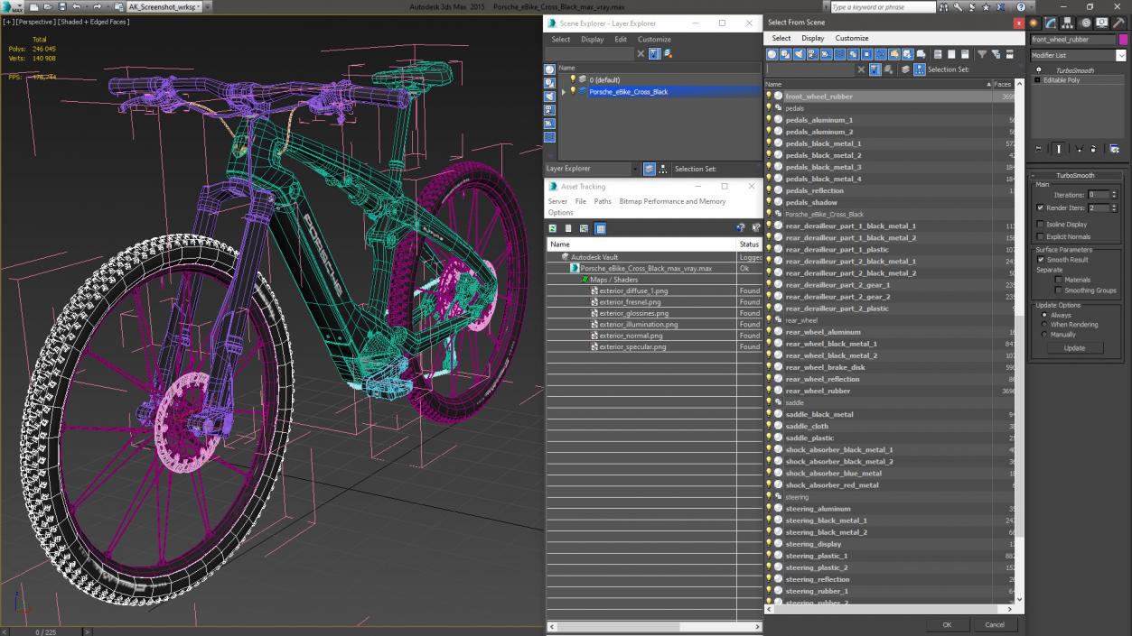 3D model Porsche eBike Cross Black