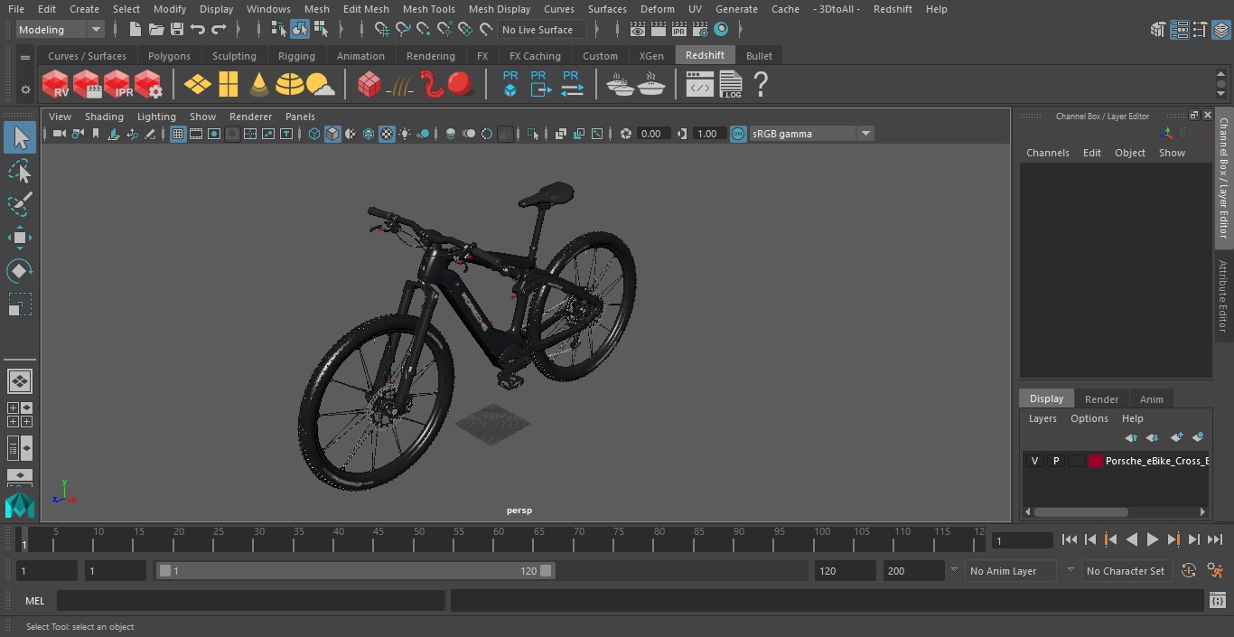 3D model Porsche eBike Cross Black