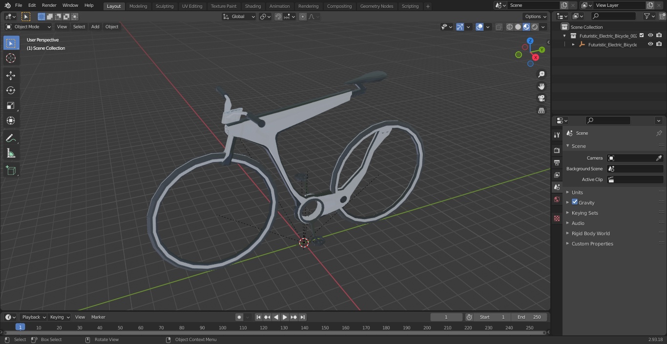 Futuristic Electric Bicycle 3D