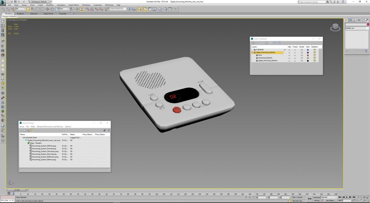 3D model Digital Answering Machine