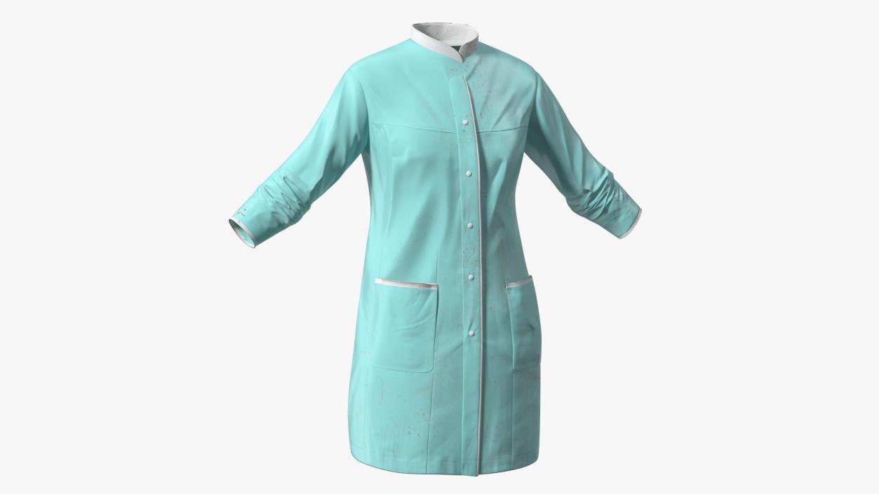 Female Doctor Coat Blood Stained 3D