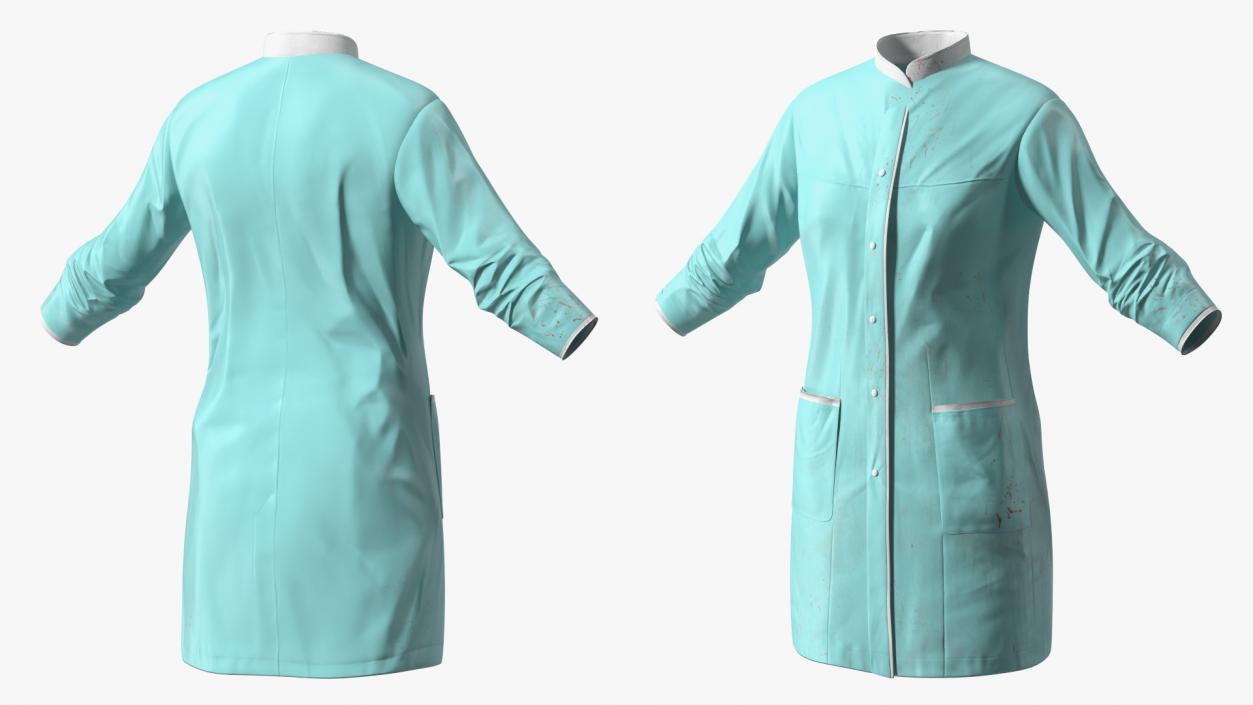 Female Doctor Coat Blood Stained 3D