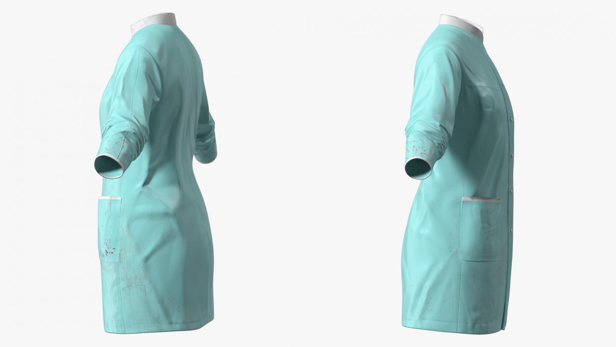 Female Doctor Coat Blood Stained 3D