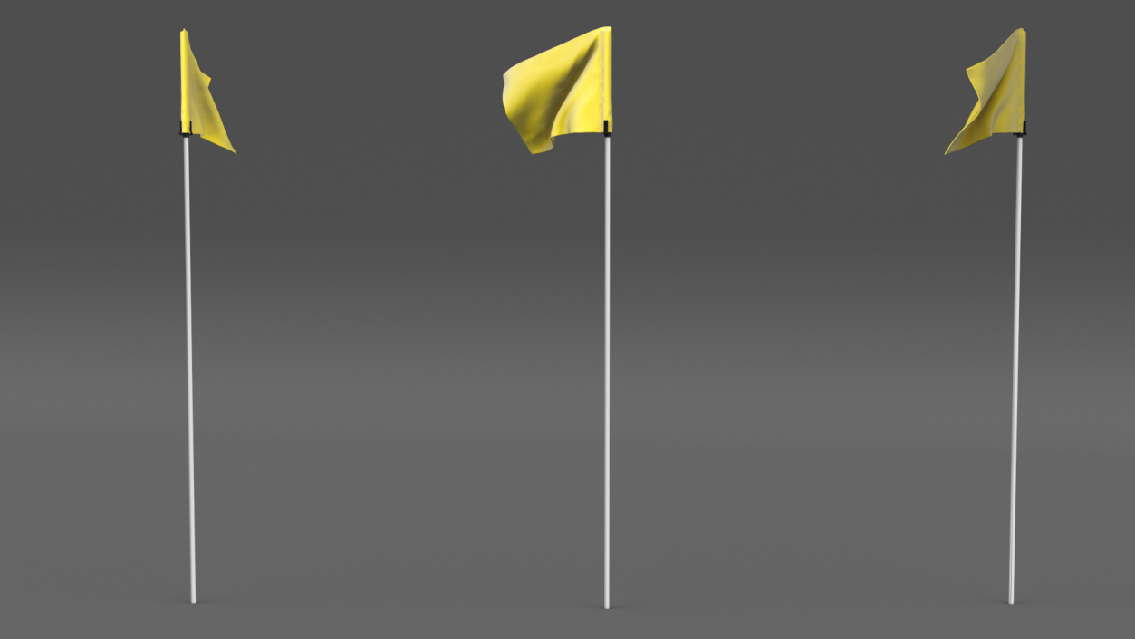 3D Standard Yellow Nylon Golf Flag