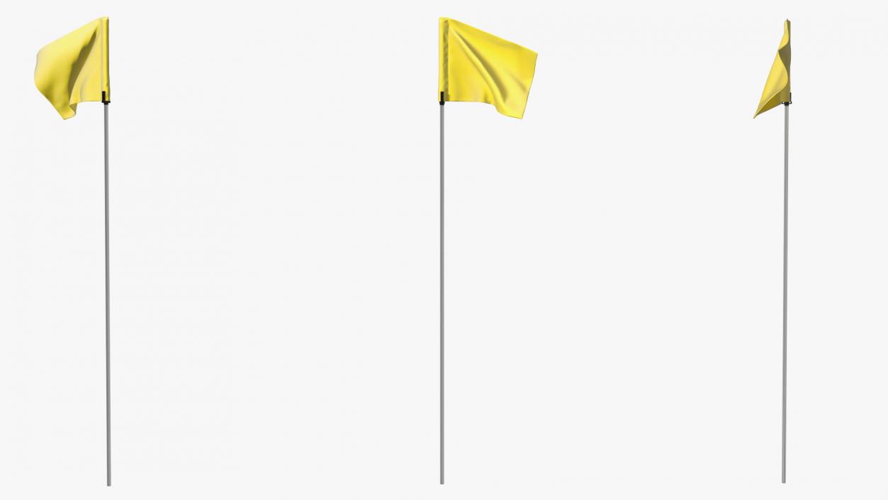 3D Standard Yellow Nylon Golf Flag