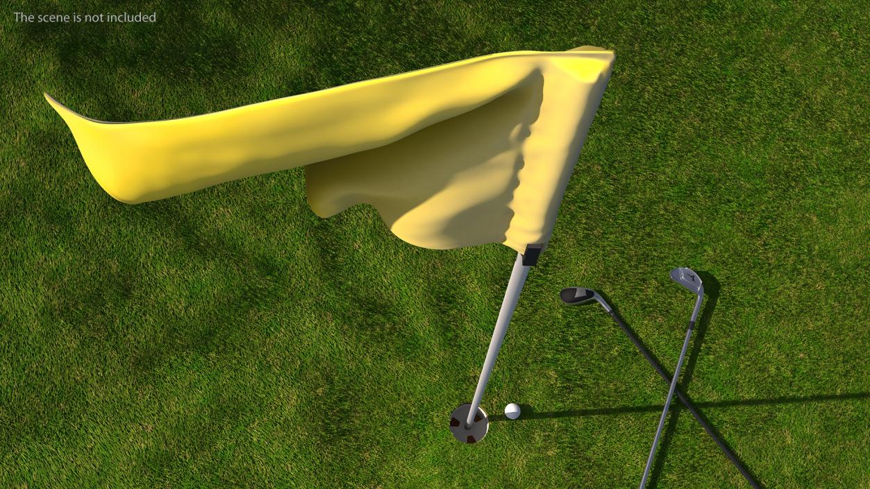 3D Standard Yellow Nylon Golf Flag