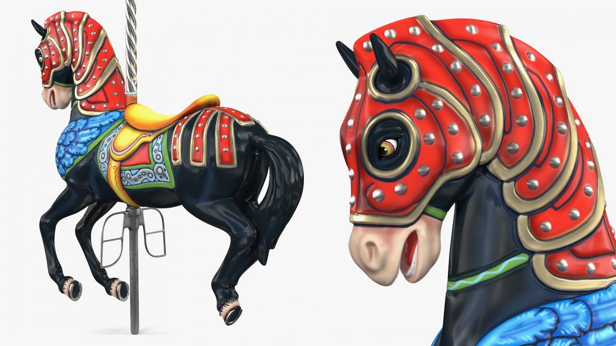 3D model Carousel Horse Black