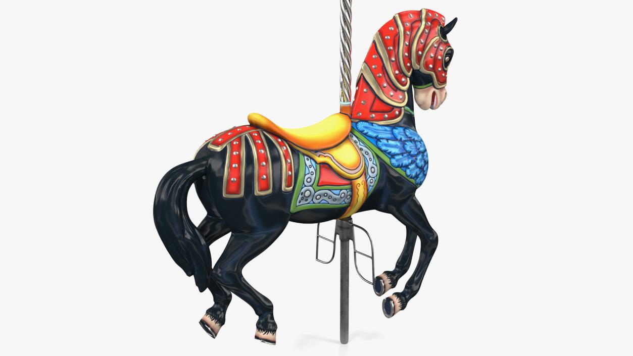 3D model Carousel Horse Black