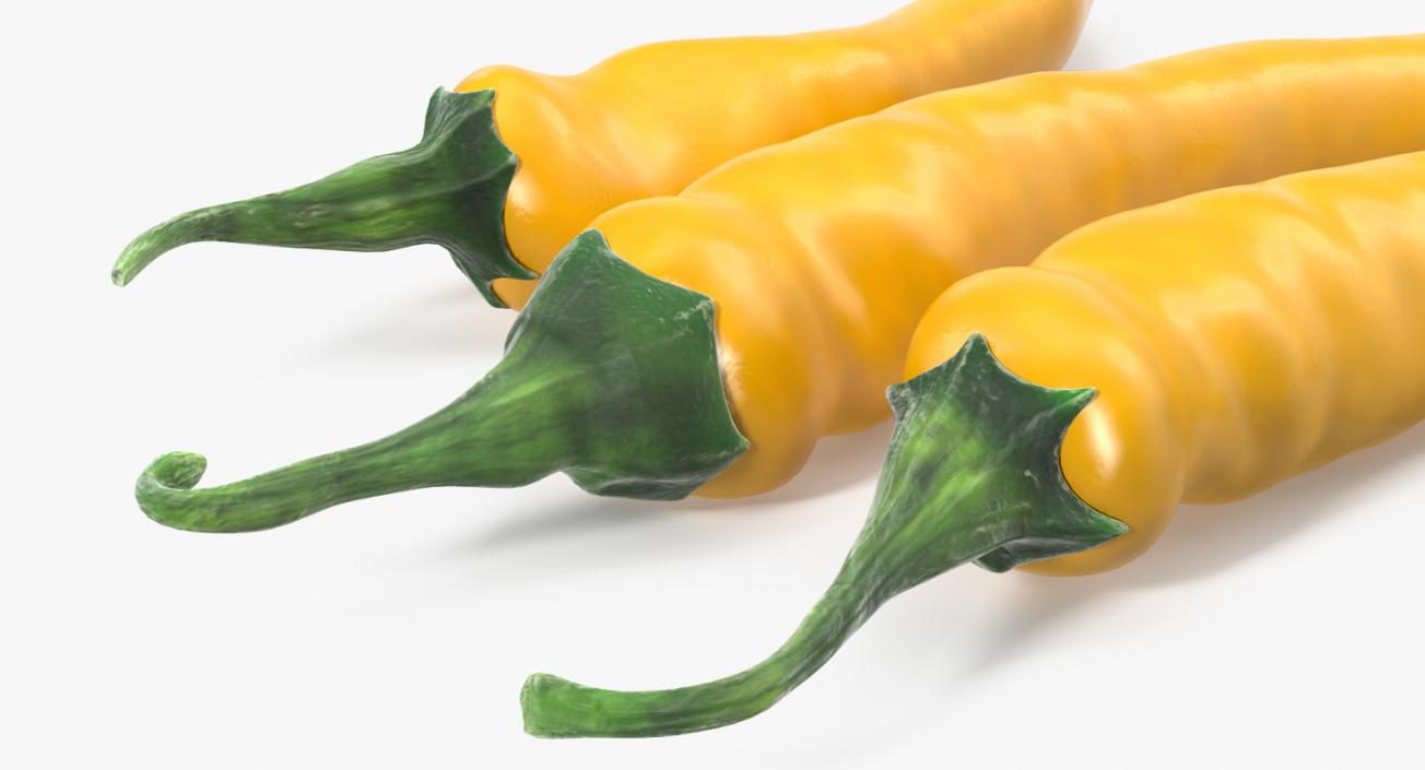 Chili Peppers Set Yellow 3D model