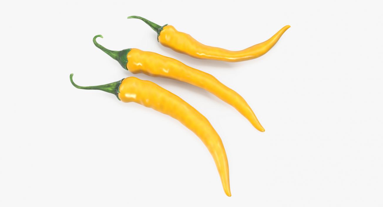 Chili Peppers Set Yellow 3D model