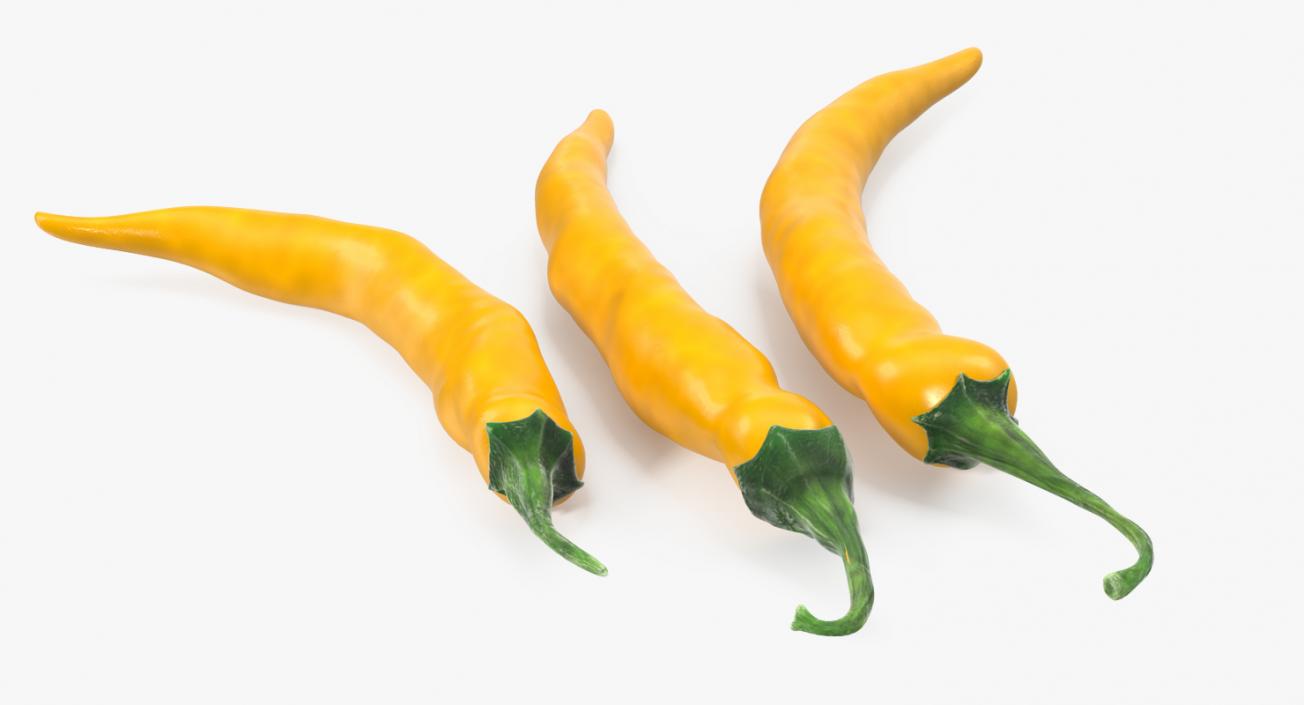 Chili Peppers Set Yellow 3D model