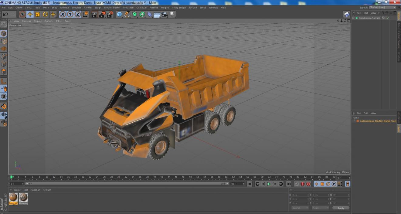 3D Autonomous Electric Dump Truck XCMG Dirty