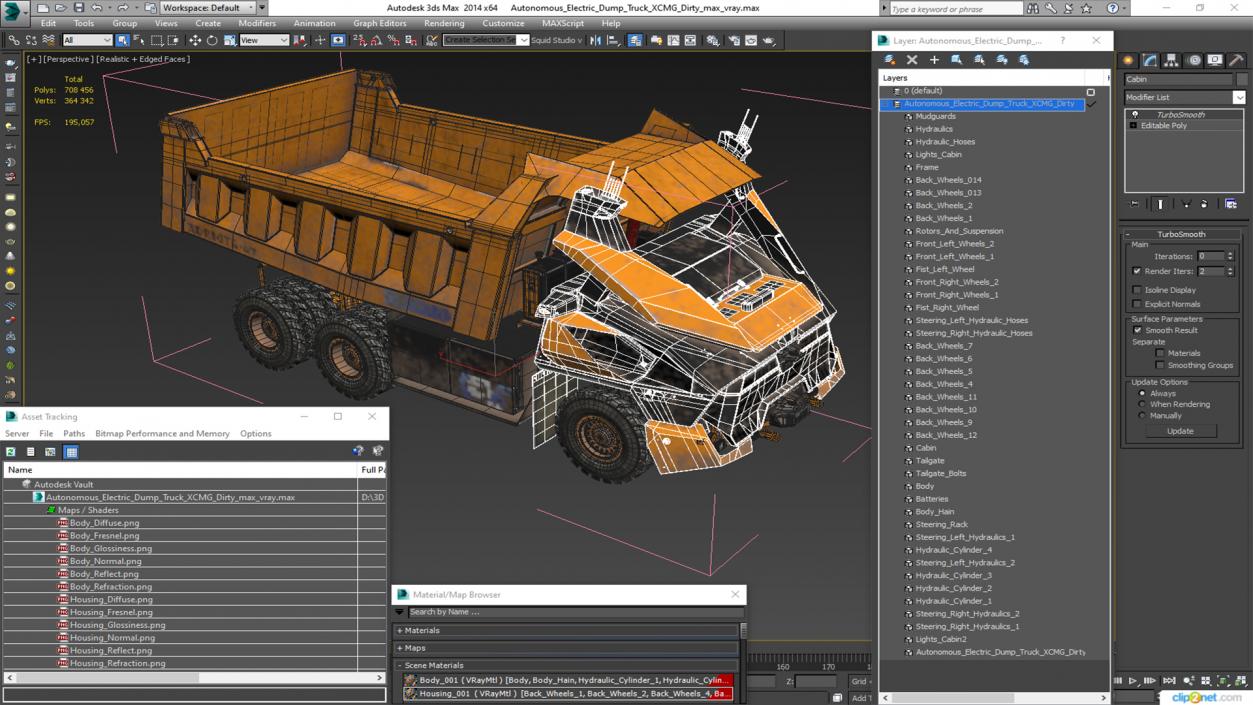 3D Autonomous Electric Dump Truck XCMG Dirty