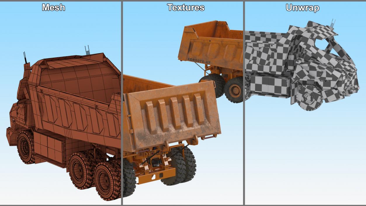 3D Autonomous Electric Dump Truck XCMG Dirty