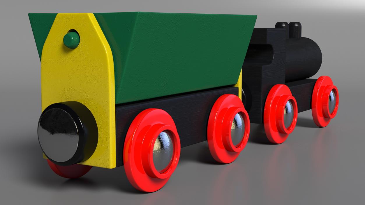 3D Wooden Toy Train 2 model