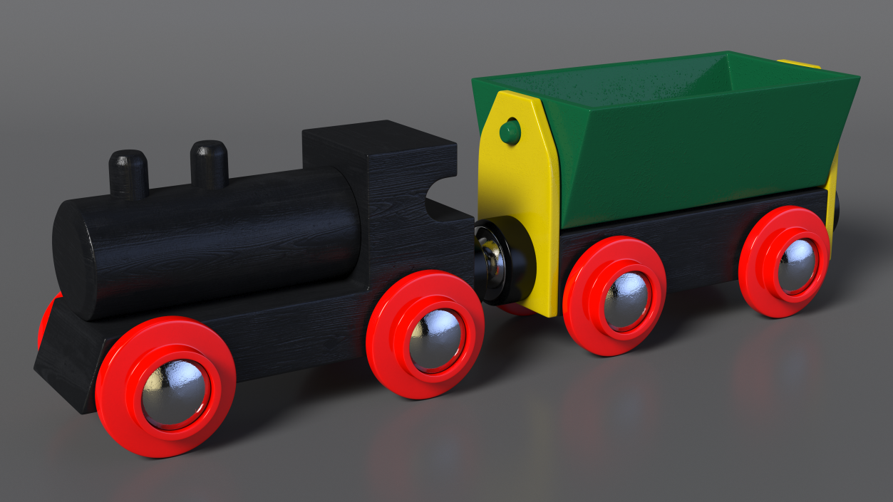 3D Wooden Toy Train 2 model