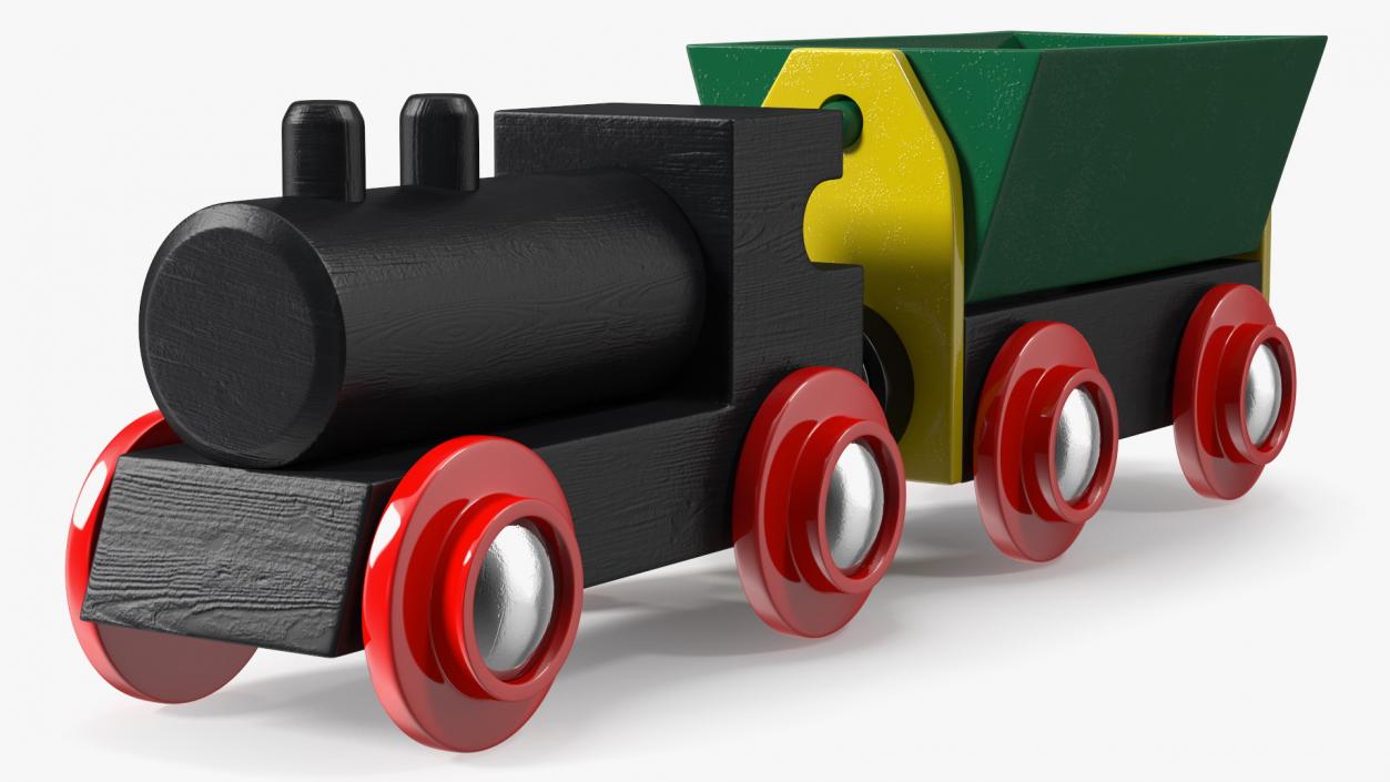 3D Wooden Toy Train 2 model