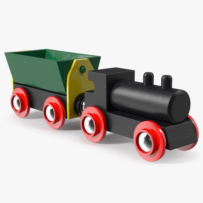 3D Wooden Toy Train 2 model