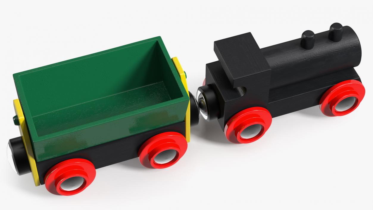 3D Wooden Toy Train 2 model