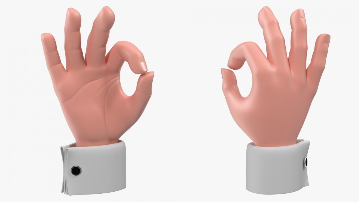 Cartoon Man Okay Hand Gesture 3D model