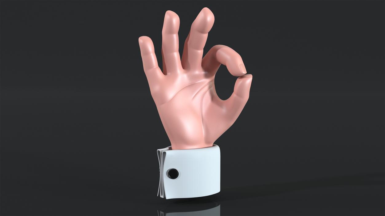 Cartoon Man Okay Hand Gesture 3D model