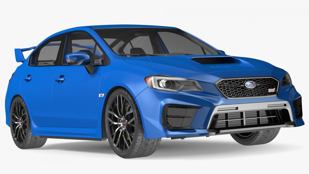 3D Subaru WRX 2021 Sedan Blue Rigged model