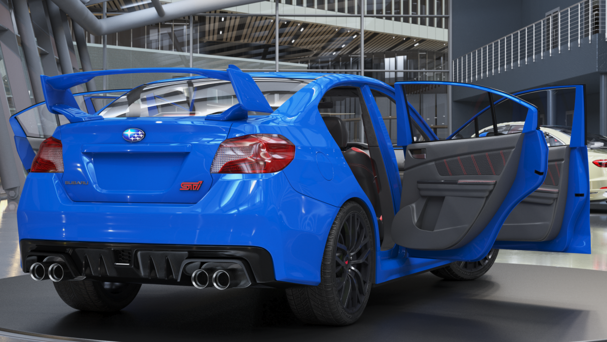 3D Subaru WRX 2021 Sedan Blue Rigged model