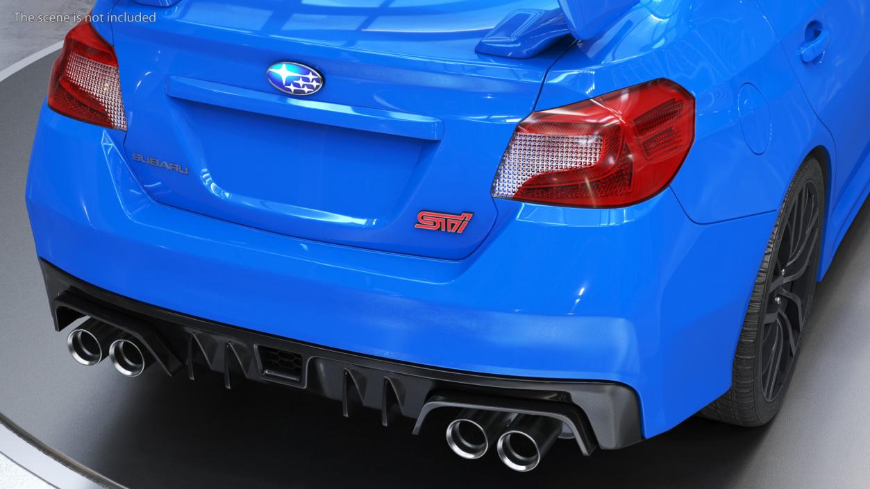 3D Subaru WRX 2021 Sedan Blue Rigged model