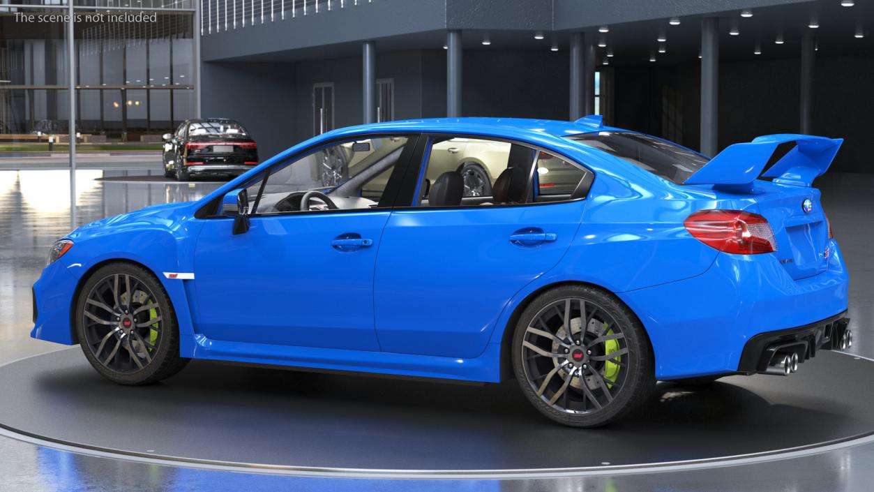 3D Subaru WRX 2021 Sedan Blue Rigged model