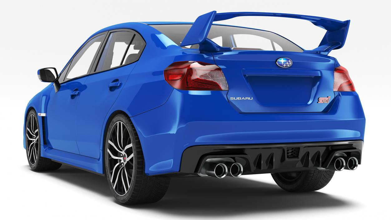 3D Subaru WRX 2021 Sedan Blue Rigged model