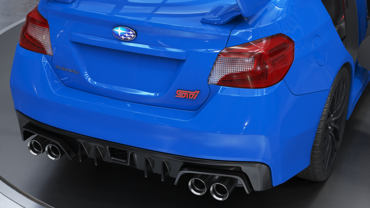 3D Subaru WRX 2021 Sedan Blue Rigged model