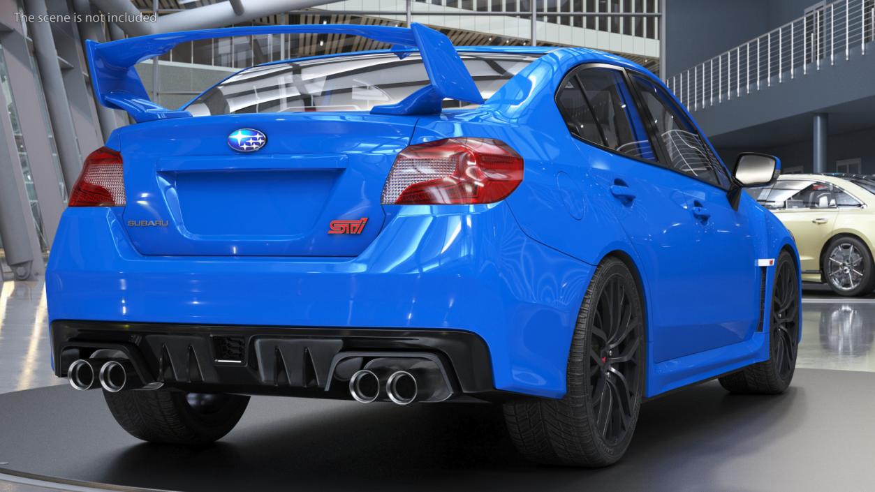 3D Subaru WRX 2021 Sedan Blue Rigged model