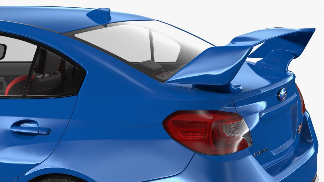 3D Subaru WRX 2021 Sedan Blue Rigged model