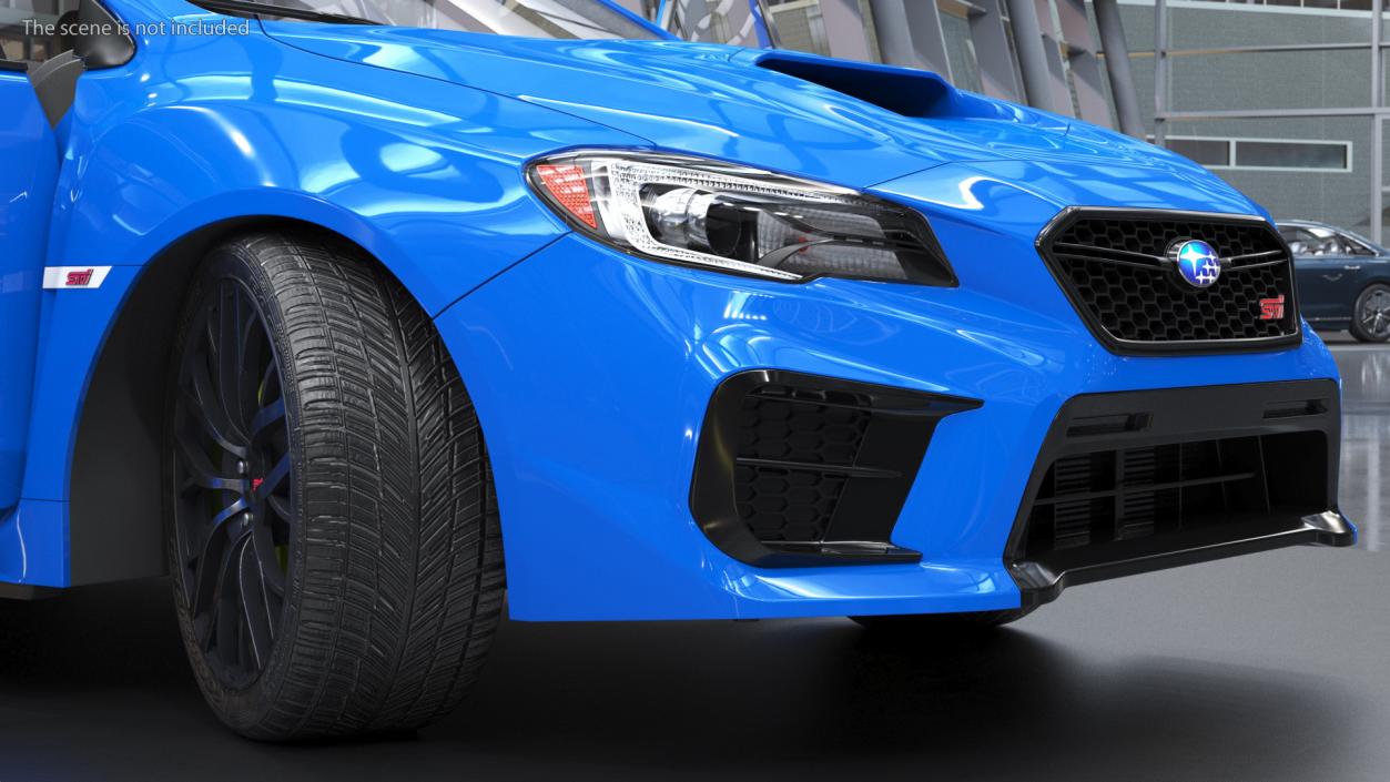 3D Subaru WRX 2021 Sedan Blue Rigged model