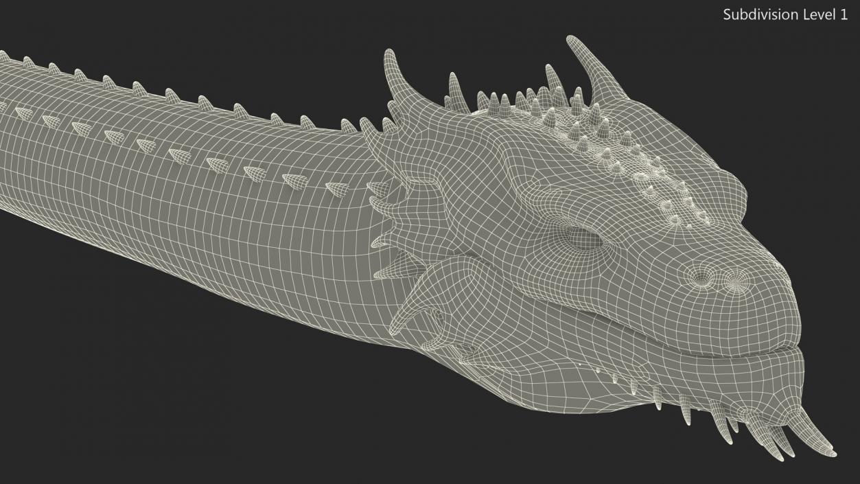 Mythical Serpentine Dragon Rigged for Maya 2 3D model