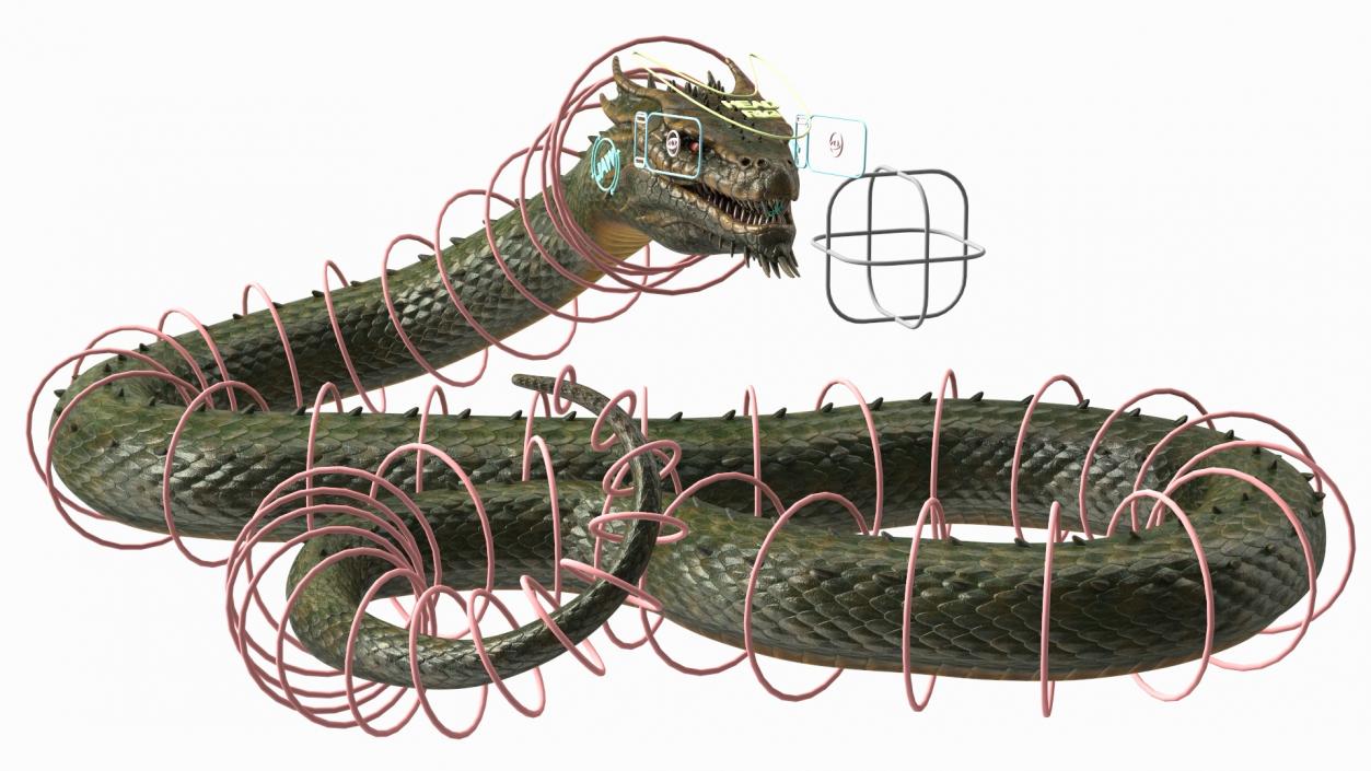 Mythical Serpentine Dragon Rigged for Maya 2 3D model