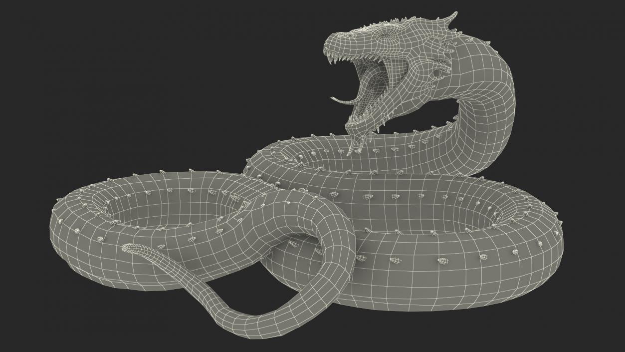 Mythical Serpentine Dragon Rigged for Maya 2 3D model