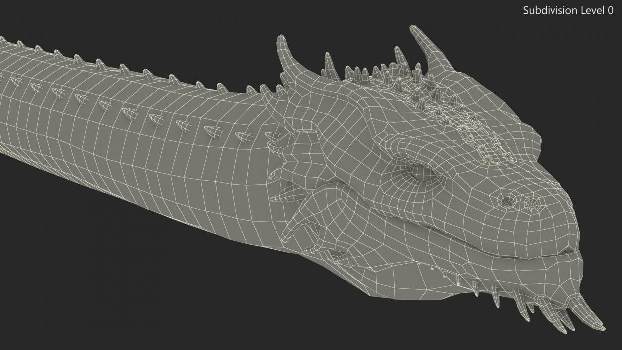 Mythical Serpentine Dragon Rigged for Maya 2 3D model