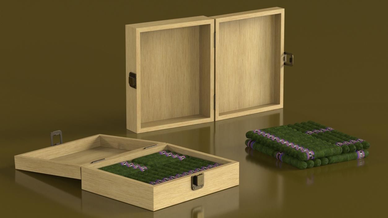 3D model Leira Cannabis Cigars Box Open