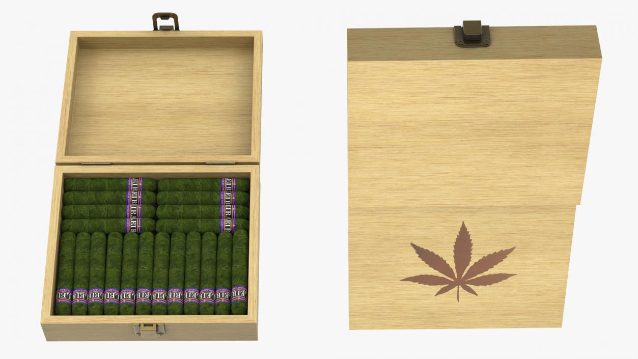 3D model Leira Cannabis Cigars Box Open