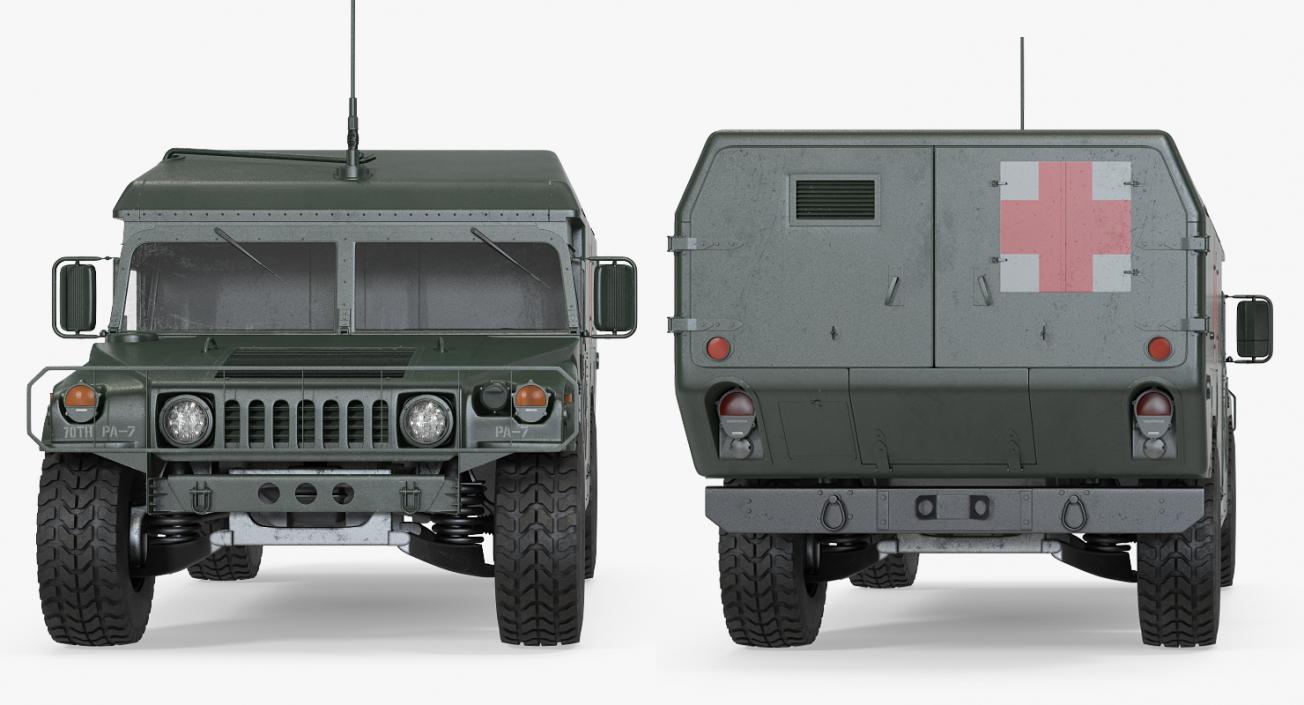 3D Ambulance Military Car HMMWV m996 model