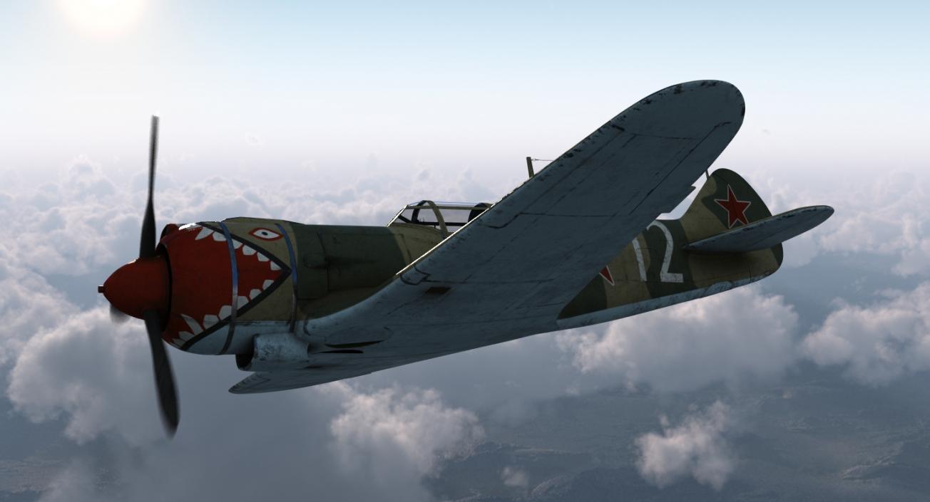 3D model La-5 WWII Soviet Fighter Aircraft Rigged