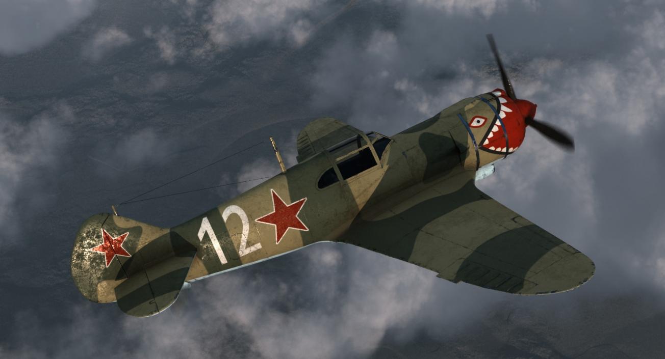 3D model La-5 WWII Soviet Fighter Aircraft Rigged