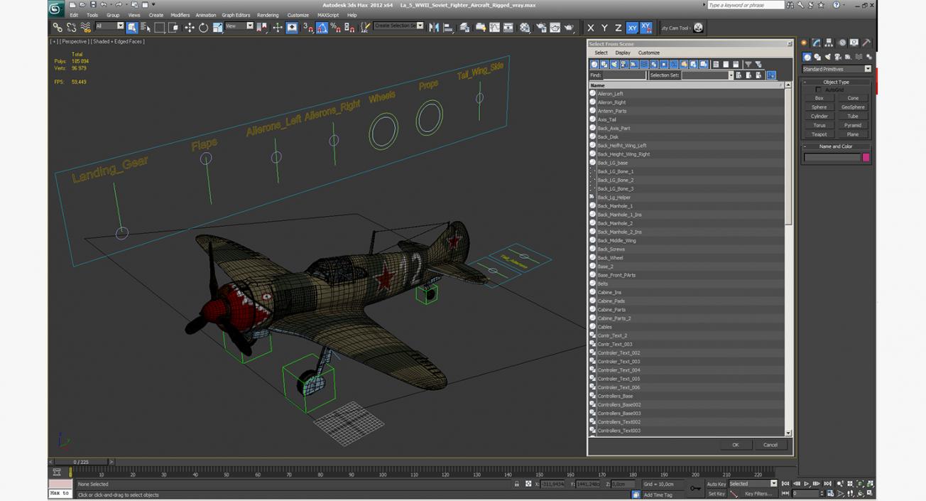 3D model La-5 WWII Soviet Fighter Aircraft Rigged